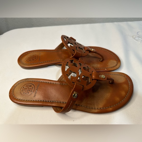 Tory Burch Miller Women’s  Cognac/Brown Sandals| Size 9 1/2 - Picture 2 of 10
